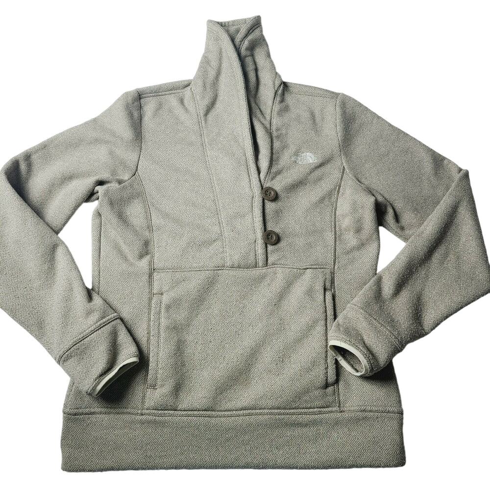 The North Face Quarter Button Pullover Sweater Women's Size Small Tan/Brown